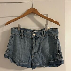 We The Free Blue Jean Shorts Casual Style